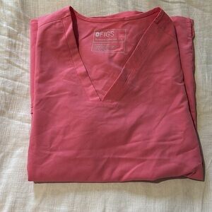 FIGS Neon Pink Three pocket scrub top